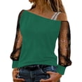 thumbnail image 1 of Gbsyewxs Summer Womens Tshirts Long Sleeve One Shoulder Solid Color T-Shirts For Women Fashionable Fit Casual Womens Tee Top, 1 of 4