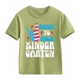 thumbnail image 1 of Gbsyewxs Toddler Boys T-Shirts Short Sleeve Letter Graphic Tshirts For Boys Crew Neck Casual Children Tees Size 4-5 Years Army Green, 1 of 6