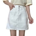 thumbnail image 1 of Gbsyewxs Womens Skirts High Waist Solid Color Denim Skirt Slim Casual Summer Women'S Skirts White, 1 of 3