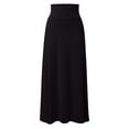 thumbnail image 1 of Gbsyewxs Womens Skirts Maxi Skirt High Waist Solid Color Two Side Split Women'S Skirts Black, 1 of 4