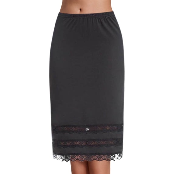 Gbsyewxs Womens Skirts Midi High Elastic Waist Solid Color Lace Trim Pencil Skirt Soft Women'S Skirts Black
