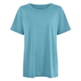 thumbnail image 1 of Gbsyewxs Womens Tops Crew Neck Short Sleeve Solid Color Soft Summer T Shirts For Women Sky Blue, 1 of 2