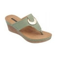 thumbnail image 1 of Gc Shoes Genelle Wedge Sandal Women's Shoes, green, Size 9.0, 1 of 1