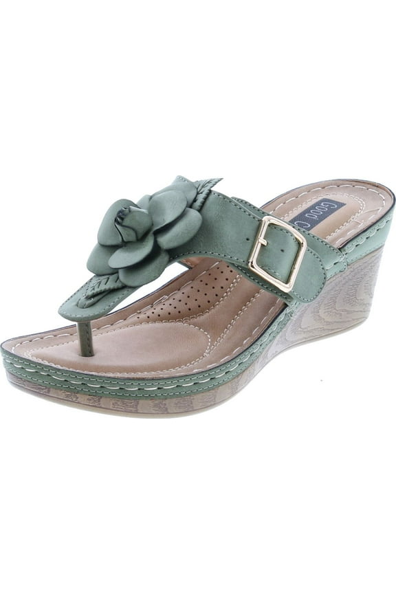 Gc Shoes Women's Sydney Rosette Slide Wedge Sandals