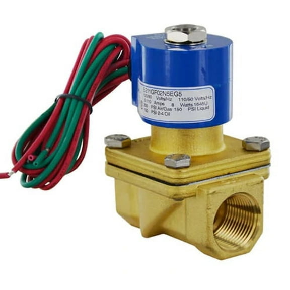 Gc Valves S211GF02N5EG5 120V 3/4" Npt. 2-Way N.C. Brass Solenoid Valve 150 150 Psi Max, 4 Psi Min, 180F