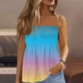 thumbnail image 1 of GceSteap Tube Tops for Women Strapless Tops Summer Bandeau Tank Tops Gradient Tanks Smocked Ruffled Backless Sleeveless Shirts 2024 Blue XXL, 1 of 5
