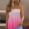 thumbnail image 1 of GceSteap Tube Tops for Women Strapless Tops Summer Bandeau Tank Tops Gradient Tanks Smocked Ruffled Backless Sleeveless Shirts 2024 Pink XL, 1 of 5