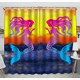 thumbnail image 1 of Gckg Mermaid Window Curtain,Mermaid Grommet Blackout Curtain Room Darkening Curtains For Bedroom And Kitchen Size 52(W) X 84(H) Inches (Two Piece), 1 of 4