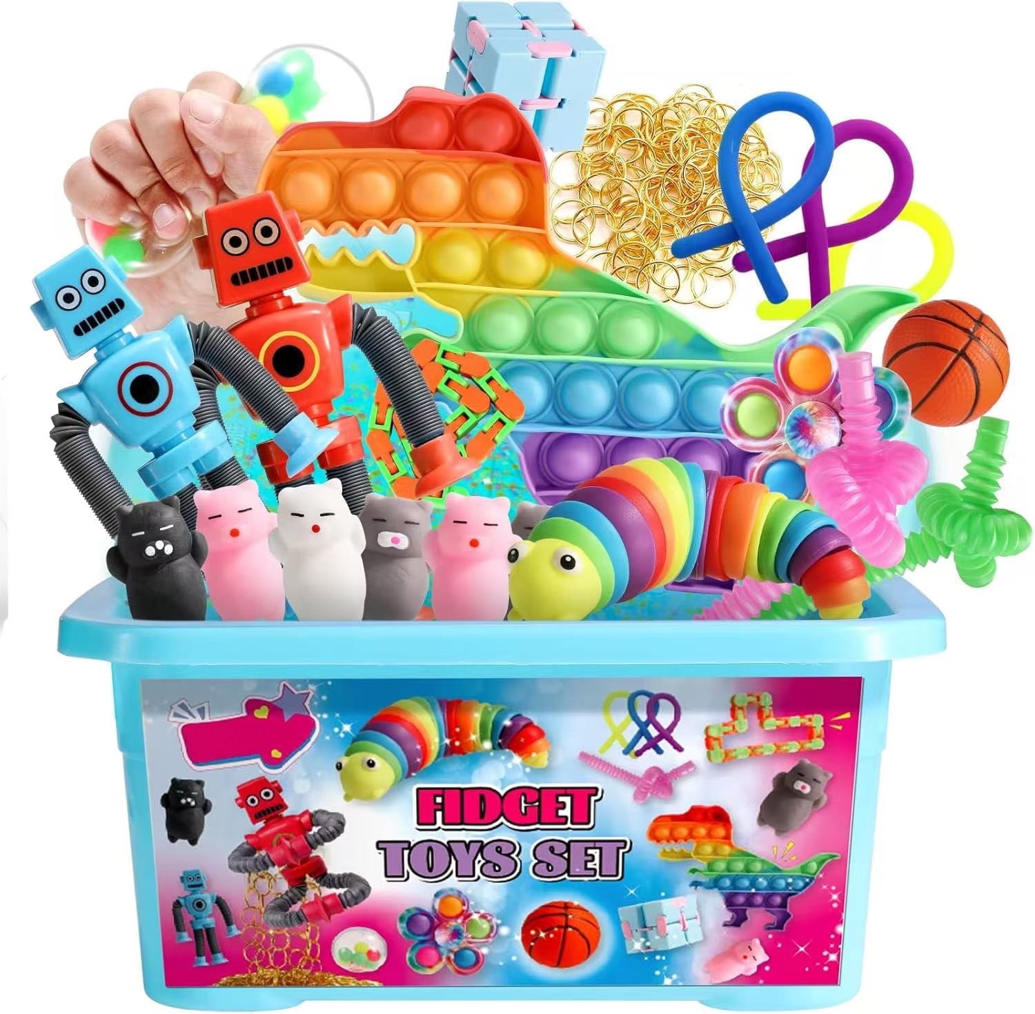 Gcvioh Fidget Toys Pack, Party Favors Gift Autistic ADHD Toys Classroom Prizes Travel Camping With Portable Case.