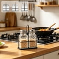 thumbnail image 1 of Gcvizuso 2Pcs Salt and Pepper Shakers Set with Lid, Glass Bottles with Galvanized Caddy Holder, 1 of 7