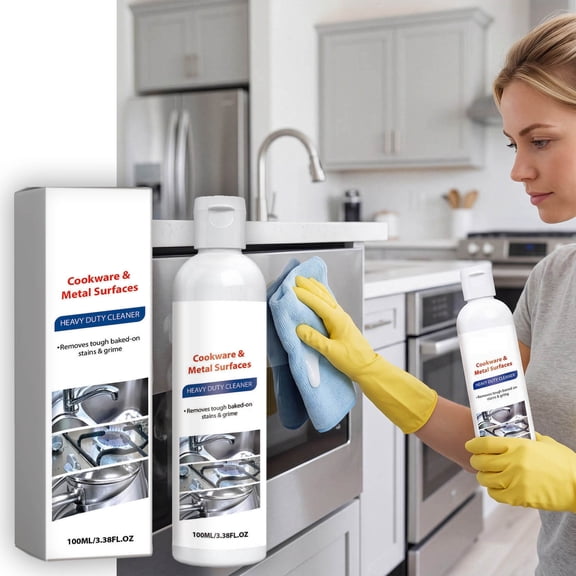 Gcvizuso 3.4 fl oz Heavy Duty Cookware Cleaner, Removes Tough Baked-On Stains Grime