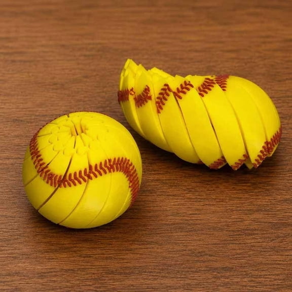 Gcvizuso Baseball Fidget Ball, 3D Printed Twisted Spheres Stress Relief Ball, Relieve Anxiety Fidget Ball Sensory Puzzle, Portable Handheld Focus Ball for Teens & Adults (Softball)