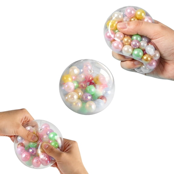 Gcvizuso Bead Squeeze Stress Ball, Hand Feel Exercise Decompression Ball, Slow Rising Sensory Calming Ball, Stress Relief and Leisure Tool
