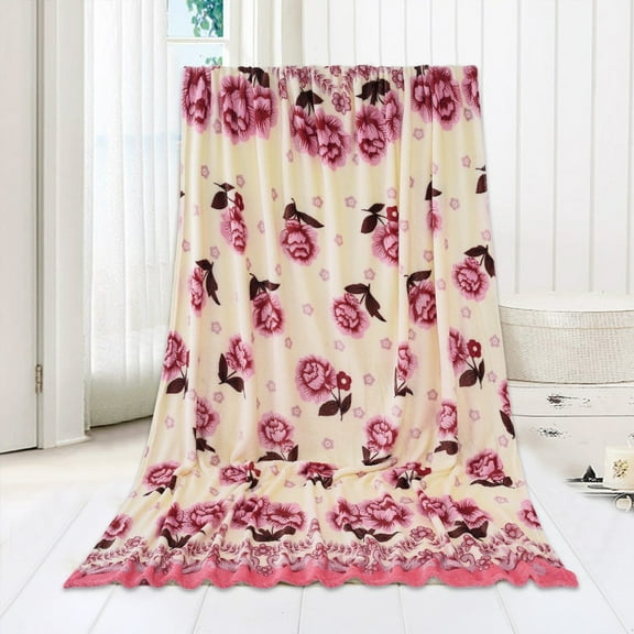 Gcvizuso Blankets and Throws Clearance! Flannel Blanket, Super Soft Warm Solid Warm Fleece Blanket Throw Rug Sofa Bedding