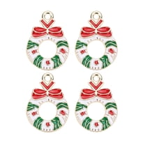 Gcvizuso Christmas Hats, Santa Hat, 10pcs/Pack Of Christmas Accessories DIY Santa Claus Jewelry Alloy Pendant