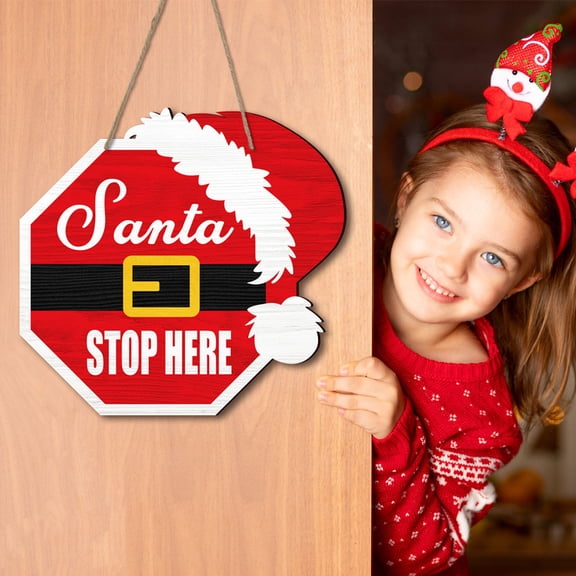 Gcvizuso Christmas Hats, Santa Hat, Christmas Christmas Hat Wooden Pendant Holiday Party Porch Decoration Ornaments