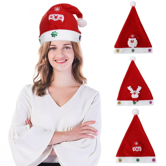 Gcvizuso Christmas Hats, Santa Hat, Christmas Hat Santa Hat Holiday Hat for Adults Unisex Comfort Cap