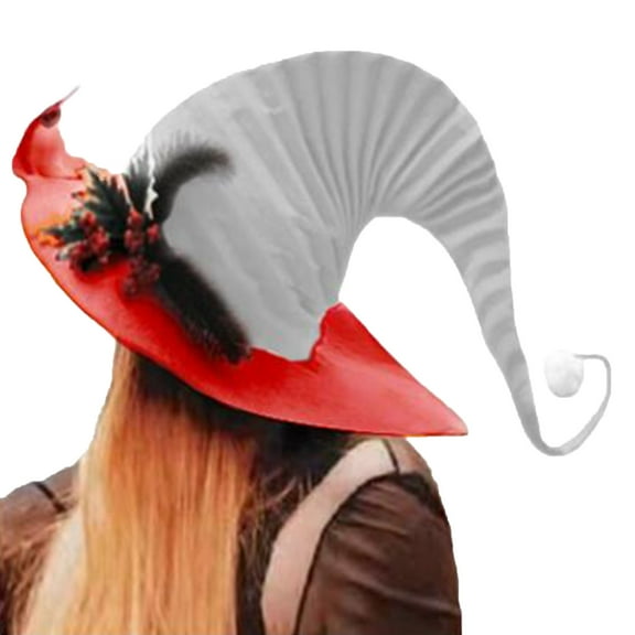 Gcvizuso Christmas Hats, Santa Hat, Christmas Prom Party Performance Fashion Casual Long Tail Christmas Hat