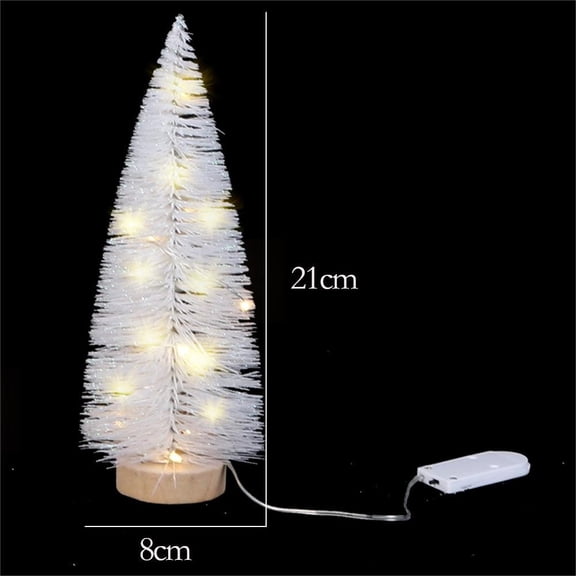 Gcvizuso Christmas Lights, String Lights, Christmas Decorations Christmas Tabletop Display White Mini Christmas Tree With LED Lights