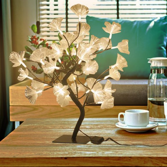 Gcvizuso Christmas Lights, String Lights, Fiber Op-tic Flower Tree Light Tree Branch Potted Night Night Home Decoration