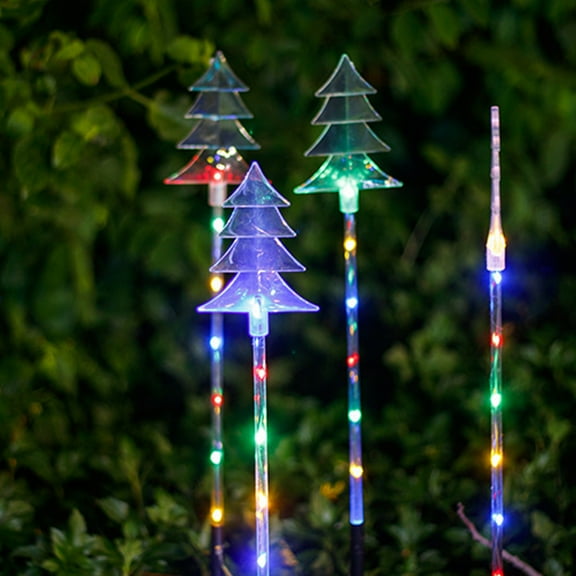 Gcvizuso Christmas Lights, String Lights, Outdoor Solar Christmas Tree Light ,Solar Powered Prelit Small Christmas Tree For Holiday Outside Garden Yard Decor