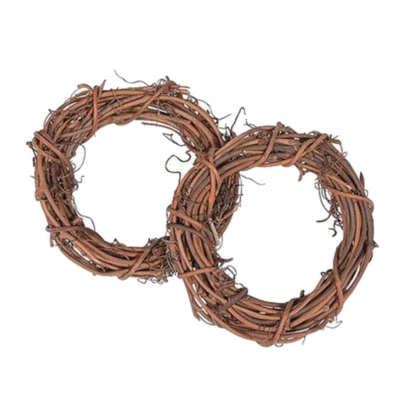 Gcvizuso Christmas Rattan Ornaments, Natural Rattan Garland DIY Christmas Rattan Front Door Wall Hanging Decoration