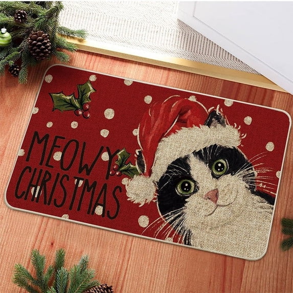 Gcvizuso Christmas Rugs, Outside Indoor Doormat, Christmas Decorative Doormat Non Slip Indoor Outdoor Front Door Bathroom Entrance Mats Rugs Carpet