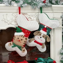 Gcvizuso Christmas Stockings, Christmas Cats And Dog Bones Christmas Stocking Ornaments Christmas Door Hanging Wall Hanging Fireplace Window Decoration Supplies With Hanging Rope