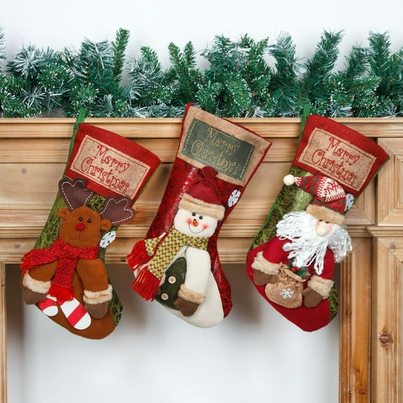 Gcvizuso Christmas Stockings, Clearance Christmas Decor, Christmas Socks Vintage Plush Christmas Socks Gift Bag Christmas Decoration Christmas Gift Bag