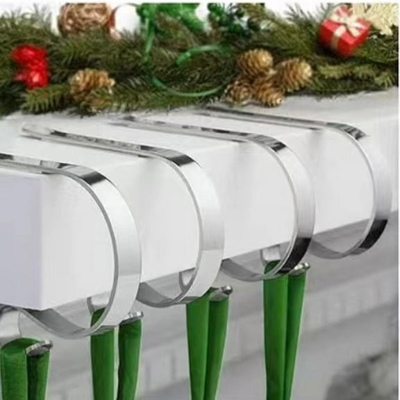 Gcvizuso Christmas Stockings, Clearance Christmas Decor, Metal Hooks Christmas Socks Hooks Christmas Fireplace Hooks Multi Purpose Metal Hooks