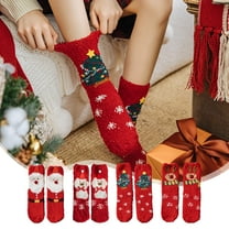 Gcvizuso Christmas Stockings, Christmas Stocking, Santa, Snowman, Reindeer, Xmas Character Plush With Faux Furs Cuff Christmas Decorations And Party Accessory,Winter Thickened Warm Socks