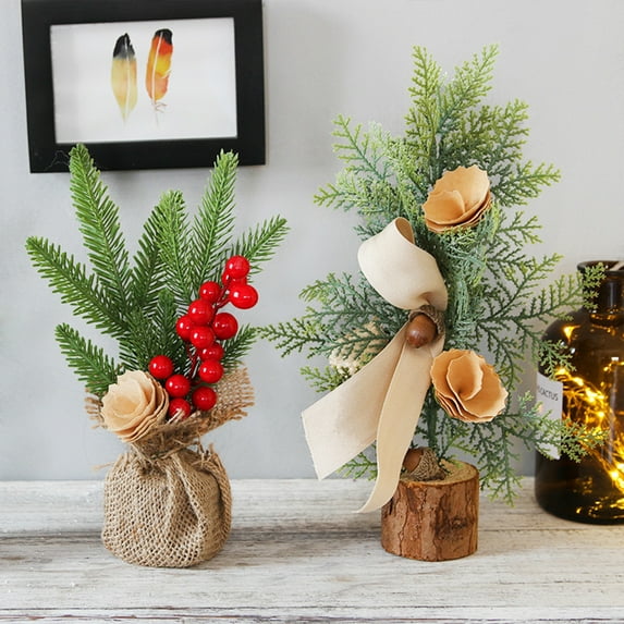 Gcvizuso Christmas Tree, Christmas Tree Decorations, 25CM Mini Artificial Christmas Tree Christmas Decor Mini Christmas Tree Home Office Party