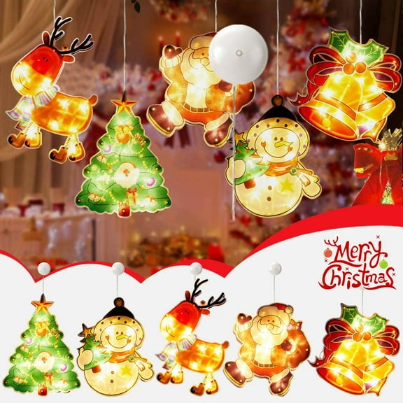 Gcvizuso Christmas Tree, Christmas Tree Decorations, Christmas String Lights, LED Christmas Decorations Santa Claus Christmas Tree