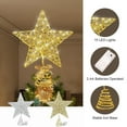 thumbnail image 1 of Gcvizuso Christmas Tree, Christmas Tree Decorations, Christmas Tree Decoration Lights Led Copper Wire Star Lights Wrought Iron Glitter Christmas Tree Top Star With String Lights, 1 of 6