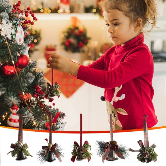 Gcvizuso Christmas Tree, Christmas Tree Decorations, Christmas Tree Hanging Decoration Scene Simulation Green Bells