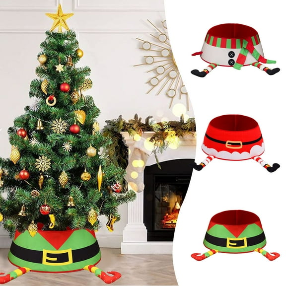 Gcvizuso Christmas Tree, Christmas Tree Decorations, Christmas Tree Surround With Printing Sequins ThreeDimensional Tree Bottom Decoration Scene Layout Props Christmas Tree Skirt