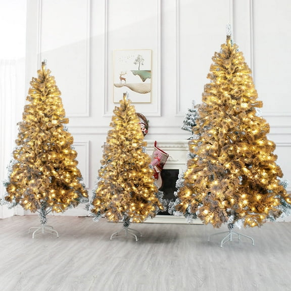 Gcvizuso Christmas Tree, Christmas Tree Decorations, Illuminated Snowflake Flocked Christmas Tree, Equipped With Advanced Hinges, Artificial Trees, Metal Bracket, And Branch Tips For Easy Christmas