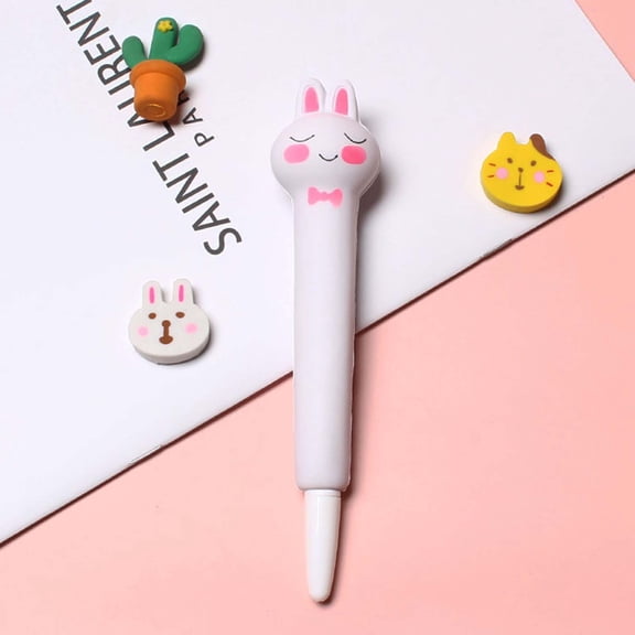 Gcvizuso Cute Squeeze Gel Pen, Soft Decompression Calligraphy Pen, Exchangeable Elastic Tip, Stress Relief Writing Tool