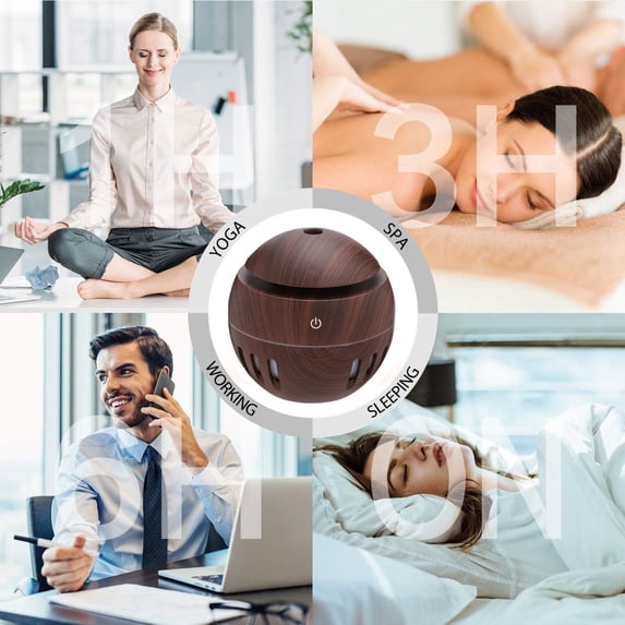 Gcvizuso Essential Oil Diffuser, Aroma Diffuser, 2020 Neuer Luftaromadiffusor LED Buntes Licht Transformieren Aromabefeuchter