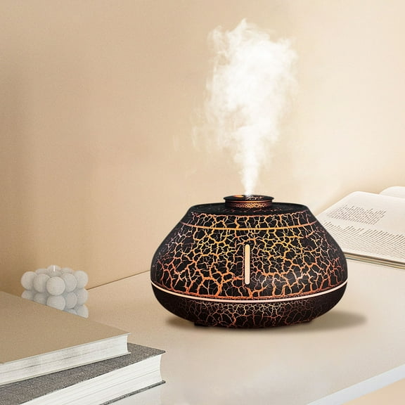 Gcvizuso Essential Oil Diffuser, Aroma Diffuser, Colorful Simulation Flame Aromatherapy Machine Desktop Humidifier Household Diffuser Machine