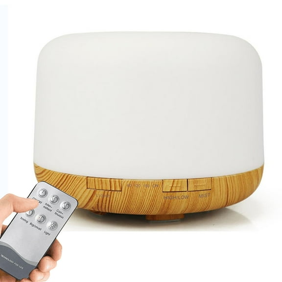 Gcvizuso Essential Oil Diffuser, Aroma Diffuser, Home Bread Shape Colorful Aroma Diffuser Office Warm Light Humidifier 500ml