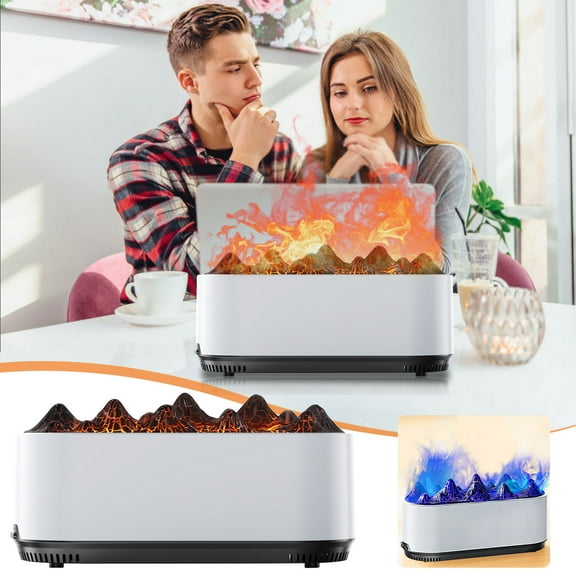 Gcvizuso Essential Oil Diffuser, Aroma Diffuser, New Flame Lamp Aromatherapy Machine Hotel Home Desktop Large Capacity 450ML Spray Humidifier