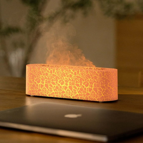 Gcvizuso Essential Oil Diffuser, Aroma Diffuser, Simulation Flame Aromatherapy Machine Household USB Plug-in Essential Oil Aromatherapy Silent