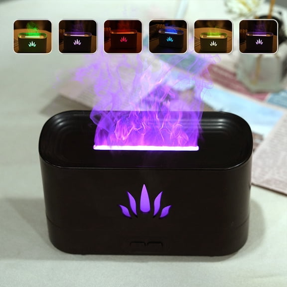 Gcvizuso Humidifier, Humidifier for Room, Flame Diffuser, Humidifier, Portable Noiseless Aroma Diffuser For Home, Office Or Yoga Essential Oil Diffuser With No-Water Auto Off Protection