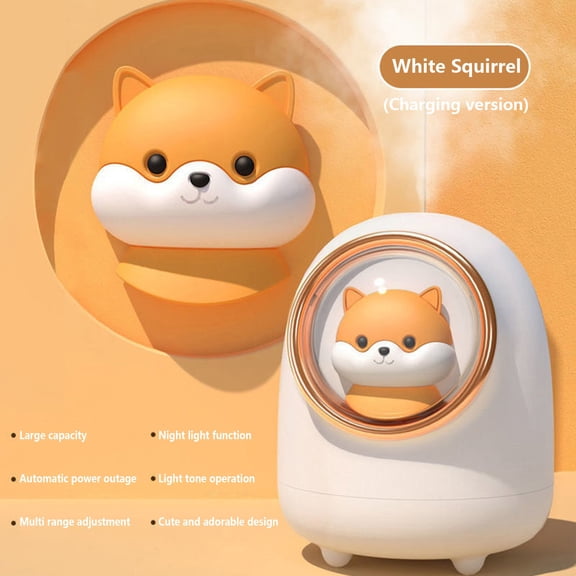 Gcvizuso Humidifier, Humidifier for Room, Cute Pet Humidifier USB Charging Girls Home Bedroom Office Large Capacity Small Desktop Hydrating Sprayer