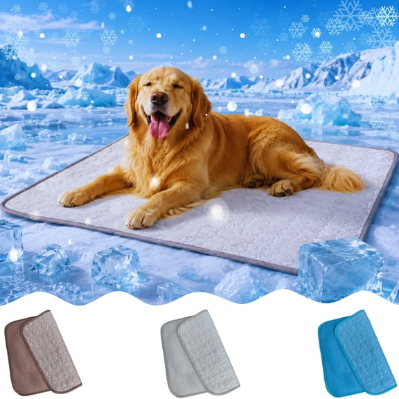 Gcvizuso Pet Cooling Mat, Blue XS Ice Silk Cooling Pad for Dogs Cats, Washable Breathable Summer Mat for Bed Crate Sofa Floor