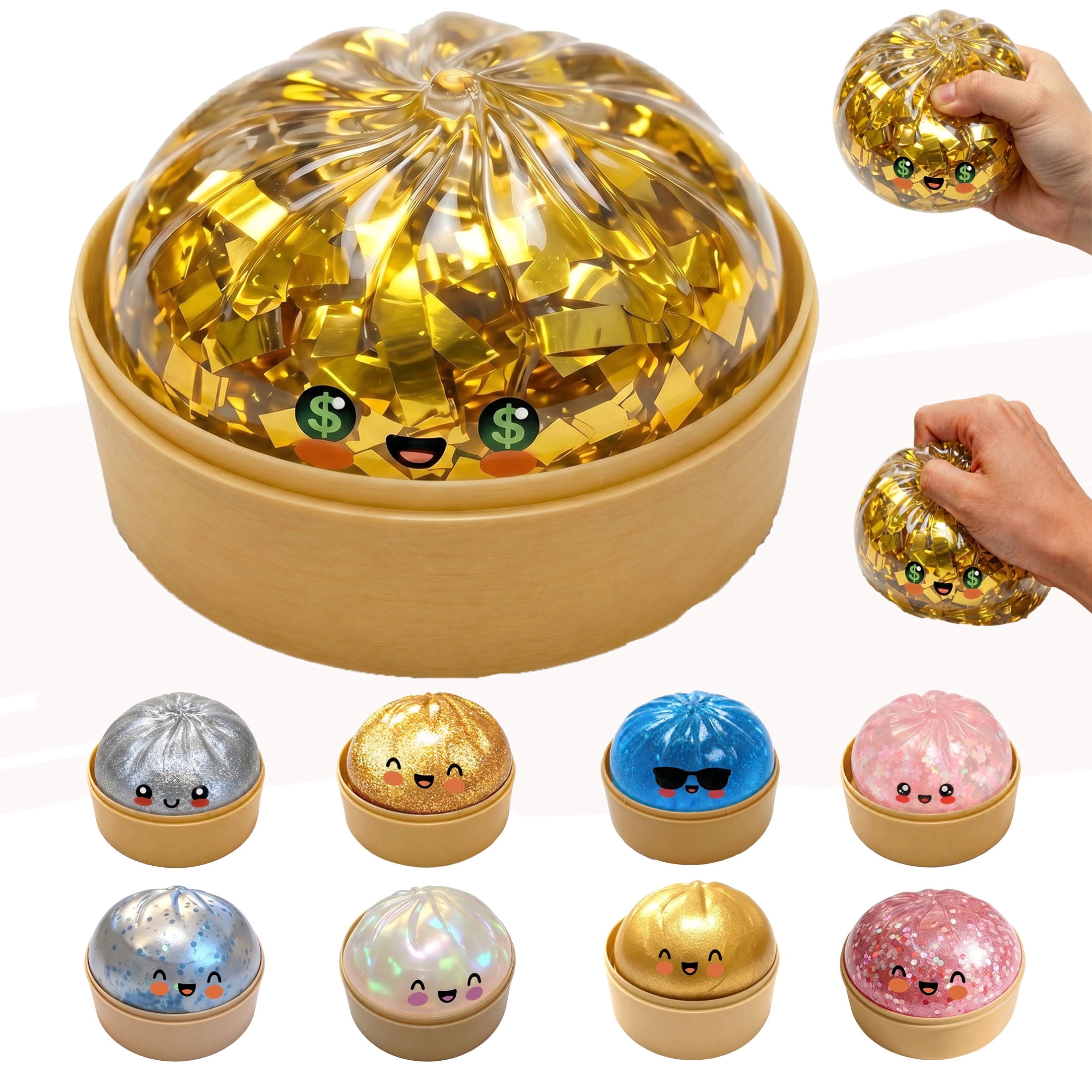 Gcvizuso Stress Squeeze Balls, Sunset Squeeze Bao Bun with Steamer