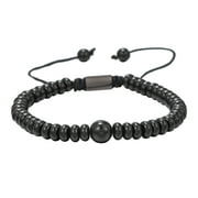 PZOCAPTE Gd350 Big Bead True Black Tourmaline Yoga Root Chakra Protection Bracelet Natural Gem Woven Beaded Bracelet