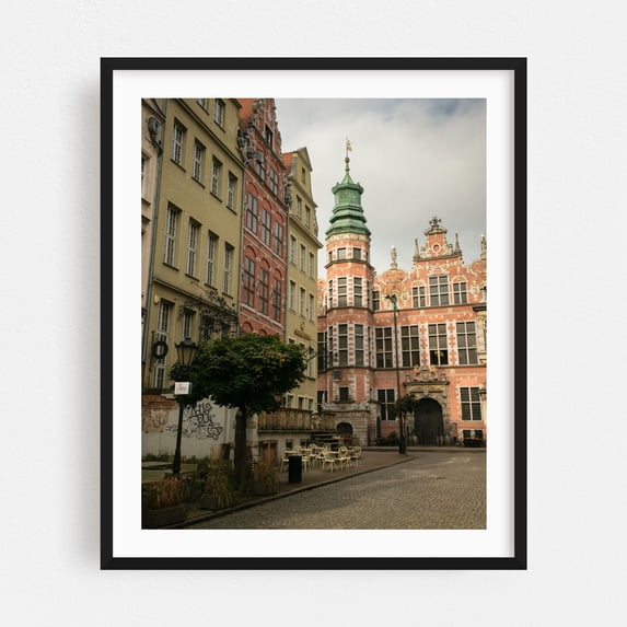 Gdańsk Streets 03 - Gdańsk Pomorskie Poland Photography Black Framed Wall Art Print 30 x 40 inches