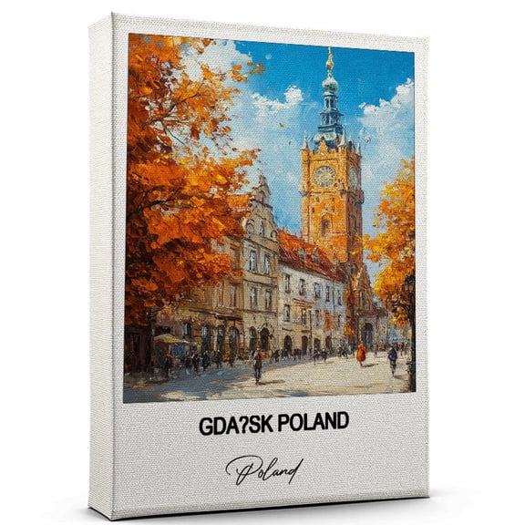 Gdansk Poland Travel Decorative Art Canvas Poland Canvas Colorful Travel Wall Decor for Any Room Makes a Thoughtful Gift